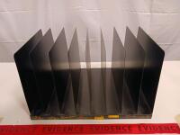 Metal Evidence Organizer Rack with 20 Slots, Black, Two-Tier Design - 3