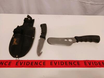 Elk Ridge Fixed Blade Hunting Knife Set, Gut Hook Skinner & Cleaver, Nylon Sheath Included