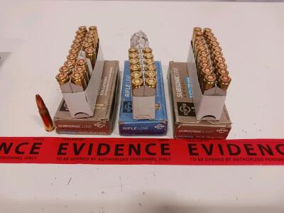 PPU 7.62x39mm Subsonic FMJ BT 182gr and 123Gr 52 Rounds, Brass, 2018-2019 Batch, Opened Box