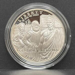 2007-P Jamestown 400th Anniversary Silver Dollar Proof Coin