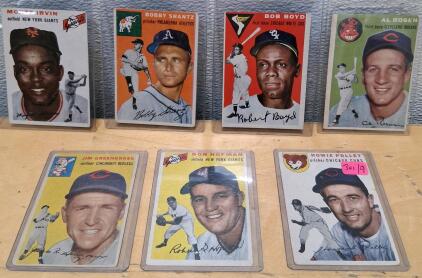 1954 Topps Baseball Cards: Monte Irvin, Bobby Shantz, Bob Boyd, Al Rosen & More, Sleeved