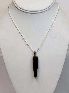 Bullet Shaped Tiger Eye Jasper Gemstone 24" Necklace