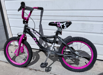 Dynacraft Toni Girl 16" Kids Bike, Single-Speed, Black/Pink, Coaster & Caliper Brakes