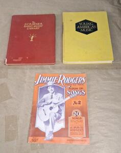 (1) Vintage 1931 Jimmie Rogers Album of Songs Songbook No2 & (2) Vintage Scribner Hardcover Music Books
