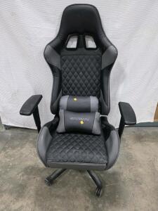 Gently Used Respawn 110 Racing Style Black Gaming Chair with Lumbar Support, Diamond Stitching, Adjustable Armrests