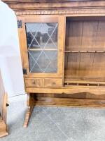 Traditional Wood Buffet & Hutch Set, Glass Doors, Plate Rack, 60" Wide, 7-Drawer Storage - 6