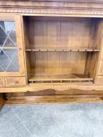 Traditional Wood Buffet & Hutch Set, Glass Doors, Plate Rack, 60" Wide, 7-Drawer Storage - 7