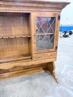 Traditional Wood Buffet & Hutch Set, Glass Doors, Plate Rack, 60" Wide, 7-Drawer Storage - 8