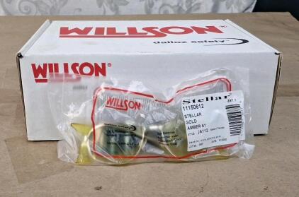 (1) 10-Count Box Of Willson Dalloz Safety Glasses Stellar Gold Amber 61, Style JA112