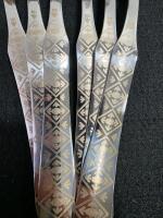 28-Piece Flatware Set, Etched Geometric Pattern, Red Felt Tray Included - 2
