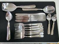 28-Piece Floral Pattern Flatware Set with Original Box