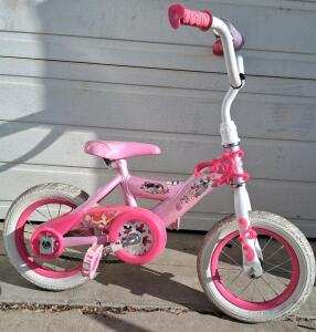 12" Pink Princess Kids' Bicycle with Coaster Brake and Adjustable Seat