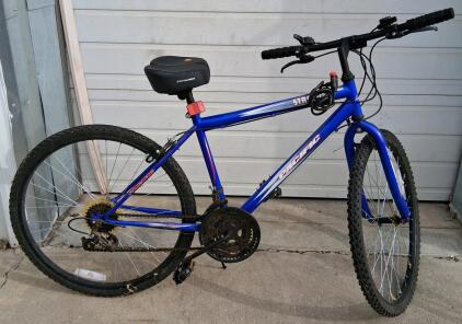 Pacific Stratus Mountain Bike, 18" Steel Frame, 26" Wheels, 18-Speed, Schwinn Saddle, Blue
