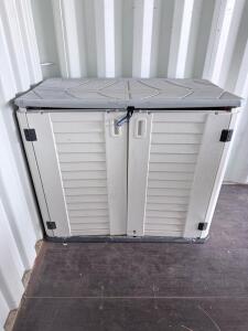 Suncast BMS2500 Horizontal Resin Storage Shed, 34 cu ft Capacity, Light Gray