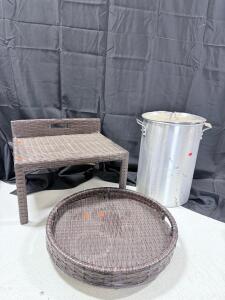 Eastman Outdoors 40 Qt Aluminum Stock Pot with Lid, Heavy-Duty Handles, Brushed Finish