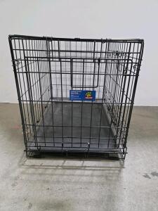 Top Paw Folding Double Door Small Dog Crate, 24"x18"x19", Includes Divider Panel