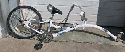 WeeRide Co-Pilot Tag-Along Child Bike Trailer, 20" Wheel, Single Speed, White, Seatpost Coupler