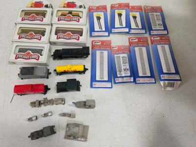 N Scale Bachmann Freight Cars, Locomotives, Atlas Snap-Track, Miniatures &ndash; Mixed Lot, Boxed