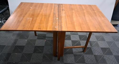 Rectangular Drop-Leaf Wooden Dining Table, Medium Brown