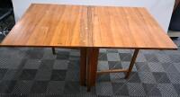 Rectangular Drop-Leaf Wooden Dining Table, Medium Brown