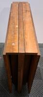 Rectangular Drop-Leaf Wooden Dining Table, Medium Brown - 3