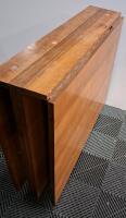Rectangular Drop-Leaf Wooden Dining Table, Medium Brown - 4