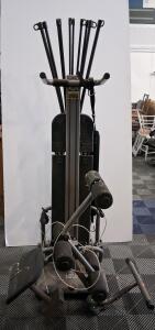 Powertec Functional Trainer Multi-Gym, Dual Weight Stack, Leg & Arm Attachments, Heavy Frame