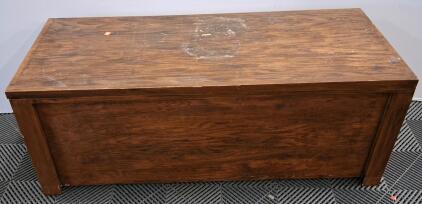 Traditional Wooden Storage Chest, Medium-Dark Stain