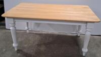 Rectangular Solid Wood Dining Table with Turned Legs, Seats 6