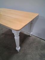 Rectangular Solid Wood Dining Table with Turned Legs, Seats 6 - 2