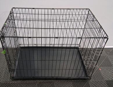 Medium/Large Wire Dog Crate, Approx. 36" x 23" x 25", Black, Folding Design