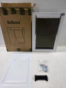Like new Baboni Large 3-Flap Wall-Mounted Pet Door, Steel Frame, Fits Pets Up to 100 lbs