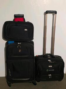 High Sierra Rolling Laptop Bag, Black, 17" Compartment, CenturyLink Logo, Telescopic Handle