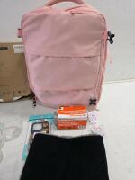 Mixed Lot: 12" LED Ceiling Light, Pink Backpack, Coleman Cooler, Glassware, Decor, Ramset Fasteners - 4
