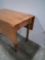 Wood Drop-Leaf Dining Table, Rustic Medium Brown Finish, Traditional Style - 2