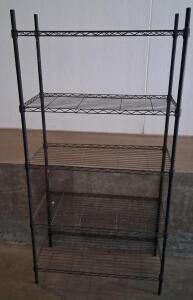 Metal Wire 5-Shelf Shelving Unit, Black, 29"x14"x58.5", Adjustable