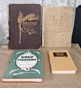 (1) Colt Firearms 1836&ndash;1960 By James E. Serven, (1) Antique Copy Of Frank Leslie's Illustrated History of the Civil War, (1) Ghost Towns Of the Northwest & (1) Vintage World Atlas