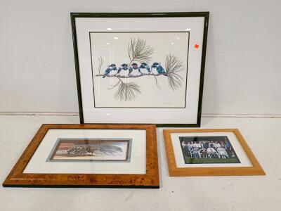 Framed Bird Print by L. Toneri Ward, Western Riders Print, Group Family Photograph, Matted