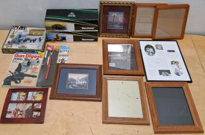 Mixed lot - Vermeer T1255 Commander 3 1:50 Scale Die-cast Model, Terrain Leveler & Trencher Attachments, 9 Picture Frames