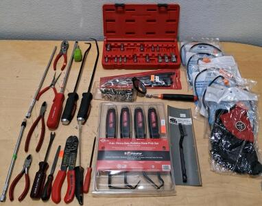Large Lot of Dominator, Mac Tools, Pyramex Automotive Hand Tools & PPE, 34 Pieces