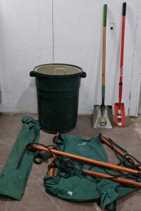 Garden Tool Set: Ames Square-Point Shovel, Garant Trenching Shovel, Pioneer Club Hammock
