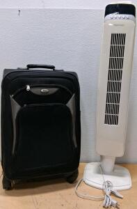 Kenmore Tower Fan, 36" Height, 3 Speeds, Oscillating, Bass 22" Carry-On, Spinner Wheels