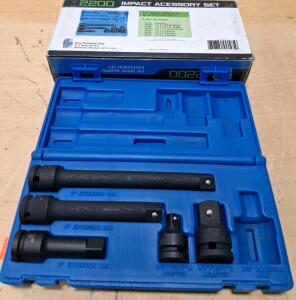 Grey Pneumatic 2200 1/2" Drive Impact Accessory Set, 6 Piece, Chrome-Moly, Case, Taiwan
