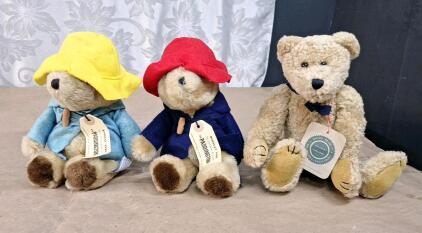 (2) Vintage 10&rdquo; Eden Toys Plush Paddington Bears & (1) Vintage 11" Boyds Plush Bear