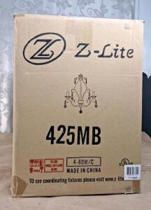 (1) Z-Lite 425MB - Princess 4-Light Mini Chandelier, Matte Black Finish