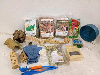 Hamster & Gerbil Supply Lot &mdash; Niteangel Bedding, Wheel, Food, Toys, Accessories, 15+ Pieces