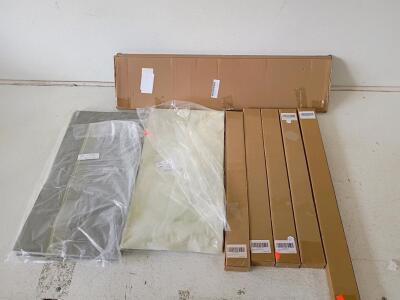 Door Track Lot: 24in & 30in Single/Double Tracks, 6x White Kick Plate, Peel & Stick Tiles