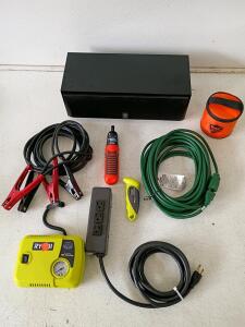 Miscellaneous Lot: Ryobi Tire Inflator, Yamaha Speaker, Black & Decker Screwdriver, More