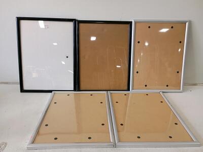 Set of 5 Thin-Edge Photo/Poster Frames, 19"x25", Aluminum & Black, Glass Front, Multi-Orientation