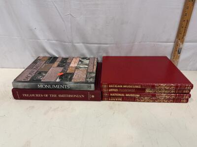 Art Museum Coffee Table Book Set: Vatican, Uffizi, Louvre, Tokyo + Smithsonian & Monuments